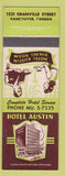 Matchbook Cover - Hotel Austin Vancouver BC