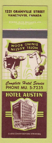 Matchbook Cover - Hotel Austin Vancouver BC
