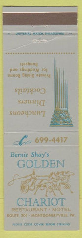 Matchbook Cover - Bernie Shay's Golden Chariot Motel Montgomeryville PA