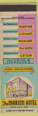 Matchbook Cover - Marion Hotel Little Rock AR