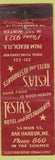 Matchbook Cover - Testa's Hotel rEstaurants Palm Beach FL WORN