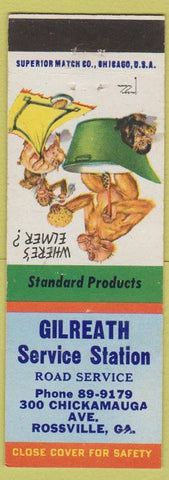 Matchbook Cover - Gilreath oil gas Rossville GA