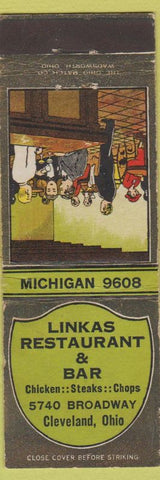 Matchbook Cover - Linkas Restaurant Cleveland OH