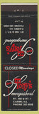Matchbook Cover - Two Tony's Smorgasbord Carmi IL
