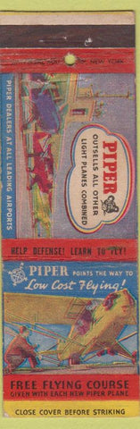 Matchbook Cover - Piper Cub Airplanes WEAR Lock Haven PA