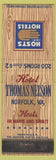Matchbook Cover - Thomas Nelson Hotel Norfolk VA