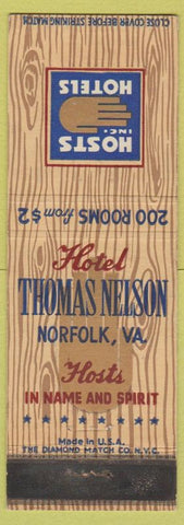 Matchbook Cover - Thomas Nelson Hotel Norfolk VA