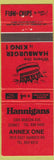 Matchbook Cover - Hannigans Hamburgers Saanichton BC