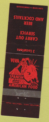 Matchbook Cover - Tony's Tacos Camanche IA Dewitt Casa Duran Clinton IA