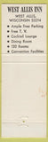 Matchbook Cover - West Allis Inn West Allis WI WEAR