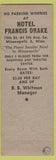 Matchbook Cover - Hotel Francis Drake Minneapolis MN
