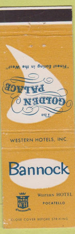 Matchbook Cover - Bannock Hotel Pocatello ID Golden Palace