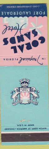 Matchbook Cover - Coral Sands Hotel Fort Lauderdale FL Alsonett