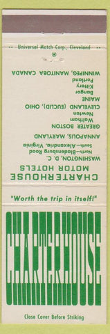 Matchbook Cover - Charterhouse Hotels Washington DC Annapolis Boston Cleveland