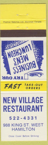Matchbook Cover - New Village Restaurant Hamilton ON