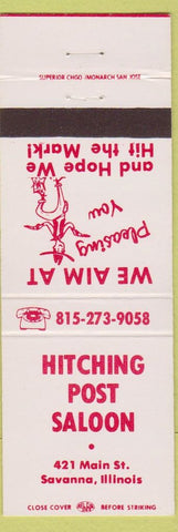 Matchbook Cover - Hitching Post Saloon Savanna IL