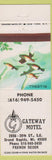 Matchbook Cover - Gateway Motel Grand Rapids MI