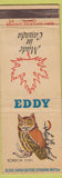 Matchbook Cover - Eddy Matches Screech Owl WEAR
