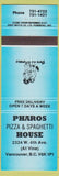 Matchbook Cover - Pharos Pizza Spaghetti House Vancouver BC blue