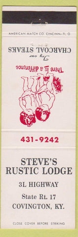 Matchbook Cover - Steve's Rustic Lodge Covington KY