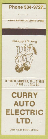 Matchbook Cover - Curry Auto Electric Canada