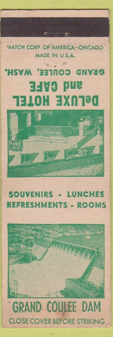 Matchbook Cover - Grand Coulee Dam DeLuxe Hotel Cafe WA WEAR