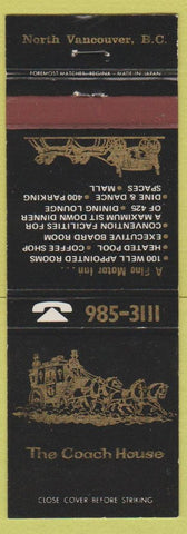 Matchbook Cover - The Coach House North Vancouver BC