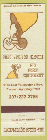 Matchbook Cover - Big Horn Equipment Casper WY