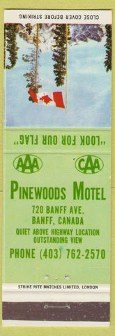 Matchbook Cover - Pinewoods Motel Banff AB