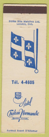 Matchbook Cover - Hotel Chateau Normandie Quebec QC WEAR