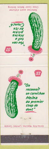 Matchbook Cover - Heintz 57 Pickles Canada