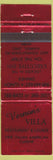 Matchbook Cover - Vernon's Villa Italian Warren OH