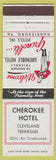 Matchbook Cover - Cherokee Hotel Cleveland TN