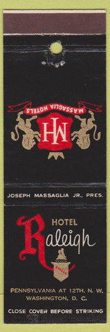 Matchbook Cover - Hotel Raleigh Washington DC