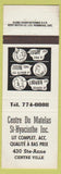 Matchbook Cover - Centre Du Matelas St Hyacinthe QC