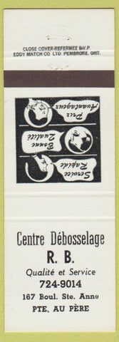 Matchbook Cover - Centre Debosselage RB PTE Au Pere
