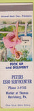 Matchbook Cover - Peters Esso oil gas Harrisburg PA pinup