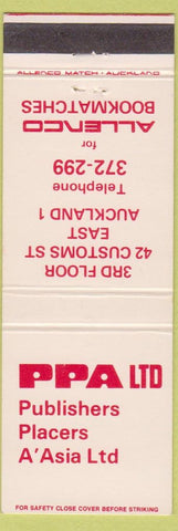 Matchbook Cover - Publishers Placers Auckland New Zealand