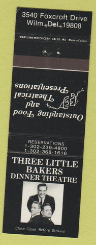 Matchbook Cover - Three Little Bakers Dinner Theatre Wilmington DE