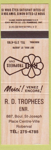 Matchbook Cover - Trophies Roberval QC
