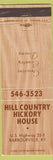 Matchbook Cover - Hill Country Hickory House Barbourville KY