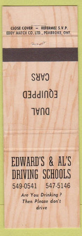 Matchbook Cover - Edward's Al's Driving School Canada