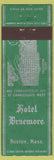 Matchbook Cover - Hotel Braemore Boston MA Federal