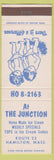 Matchbook Cover - The Junction Hamilton MA