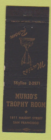 Matchbook Cover - Murio's Trophy Room San Francisco CA