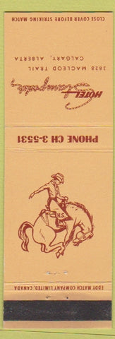 Matchbook Cover - Hotel Stampeder Calgary AB cowboy