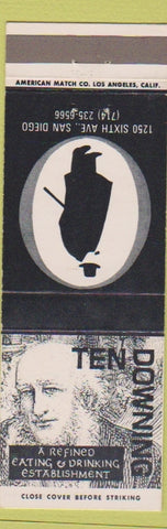 Matchbook Cover - Ten Downing San Diego CA Winston Churchill