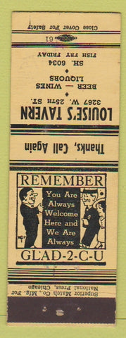 Matchbook Cover - Louise's Tavern NO TOWN