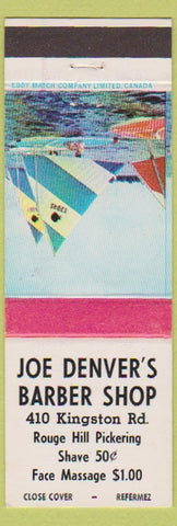 Matchbook Cover - Joe Denver's Barber Shop Rouge Hill Pickering ON