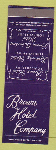 Matchbook Cover - Brown Hotel Louisville KY Kentucky Hotel